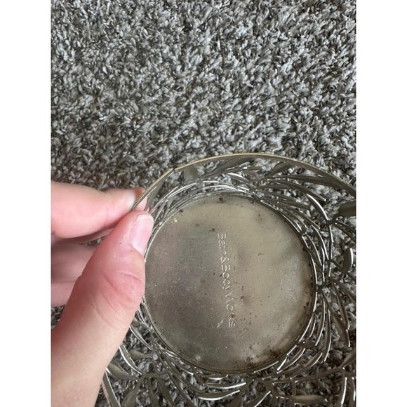 Bath & Body Works Silver Pedestal Candle Holder Leaf‎ Decor Home Decor - Picture 5 of 5